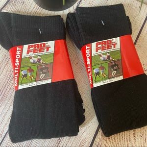Pro feet multisports black socks bundle of 2